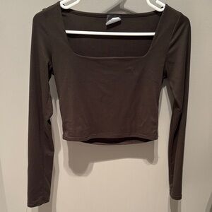 Olivia Rae Long Sleeve Square Neck Crop Top